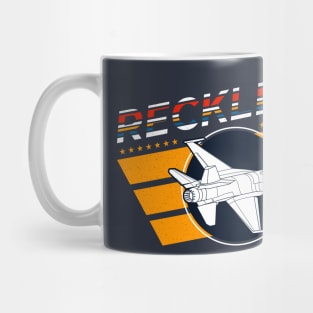 Reckless military jet airplane art with star and fringes Mug